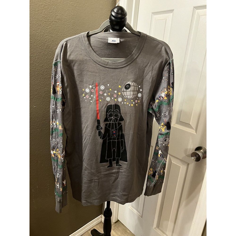 Hanna Andersson Star Wars Large Pajama Shirt Gray Darth Vader‎ Christmas NWOT